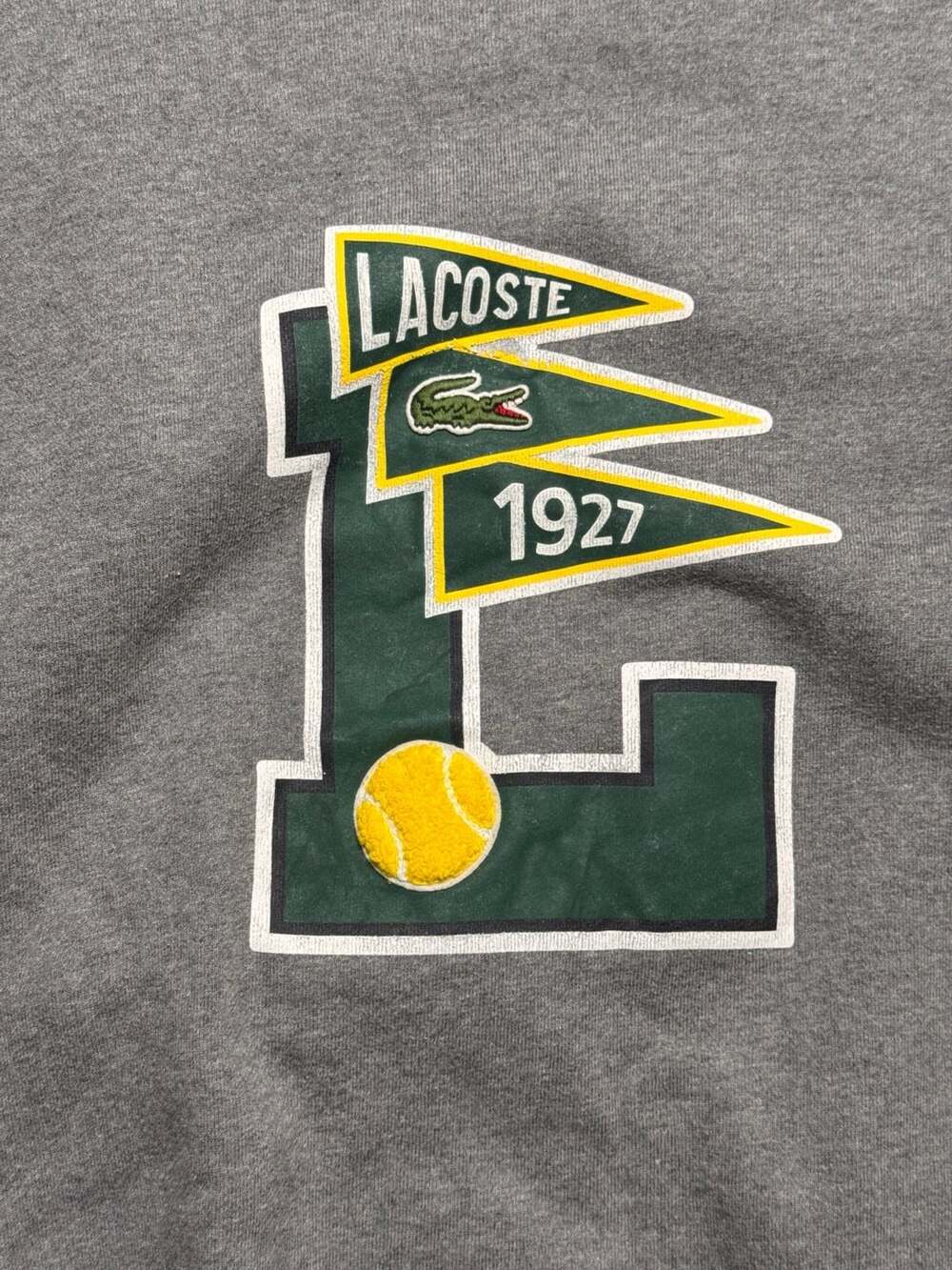Lacoste Pennants L Badge Cotton Fleece Sweatshirt Grey Size US L